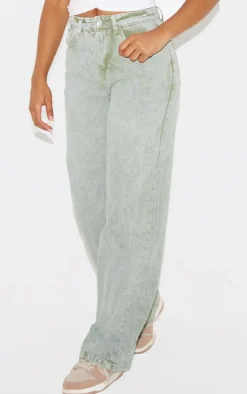 Light Khaki Wash Straight Leg Jean