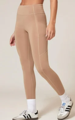 Light Mocha Pocket Detail Sculpt Leggings