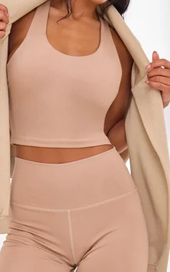 Light Mocha Pocket Detail Sculpt Biker Shorts