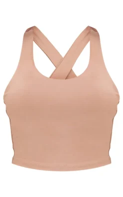 Light Mocha Pocket Detail Sculpt Biker Shorts