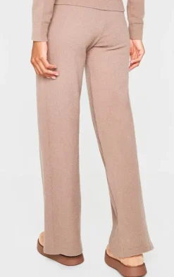 Light Mocha Soft Knit Drawstring Waist Pants