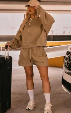 Light Olive Premium Oversized Runner Shorts