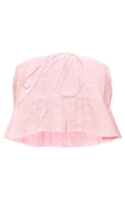 Light Pink Broderie Crochet Trim Bandeau