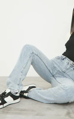 Light Wash Long Leg Straight Jeans