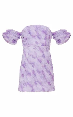 Lilac Abstract Textured A Line Shift Dress