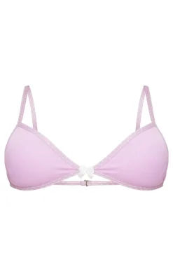 Lilac Bow Detail Triangle Bra