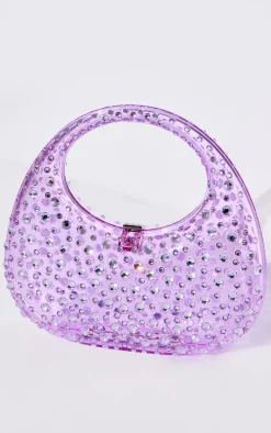 Lilac Diamante Curved Mini Grab Bag