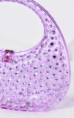 Lilac Diamante Curved Mini Grab Bag