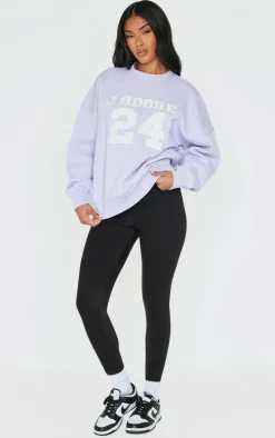 Lilac Oversized Applique Sweatshirt