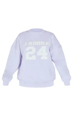 Lilac Oversized Applique Sweatshirt