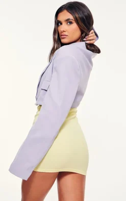 Lilac Pocket Detail Super Cropped Blazer