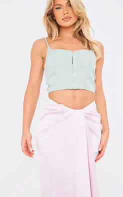 Lilac Woven Open Drape Front Midi Skirt