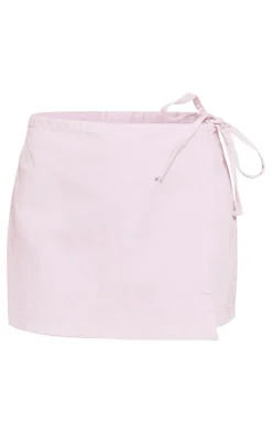 Lilac Wrap Detail Denim Skort