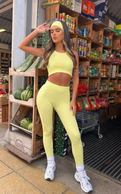 Lime Contour Sleeveless Rib Crop Top