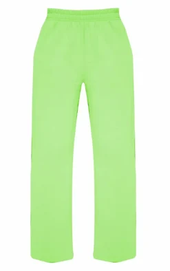 Lime Loopback Elasticated Waist Wide Leg Sweatpants