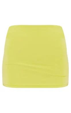 Lime Low Rise Slinky Micro Mini Skirt