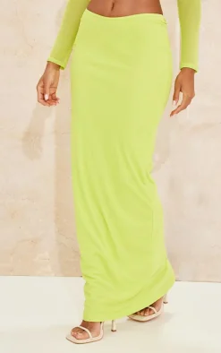 Lime Mesh Low Rise Midaxi Skirt