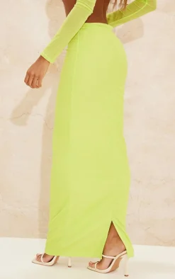 Lime Mesh Low Rise Midaxi Skirt