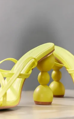 Lime Strappy Bubble Heeled Sandals