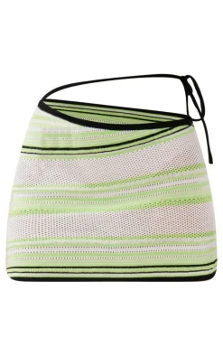 Lime Tie Side Knit Mini Skirt