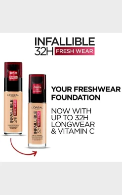 L'oreal Paris Infallible 32H Fresh Wear Foundation 120 Golden Vanilla Vitamin C Spf 25