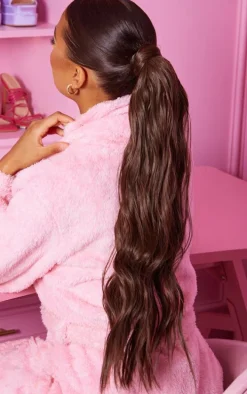 Lullabellz Midi Grande Brushed Out Wave 22" Wraparound Pony Warm Brunette