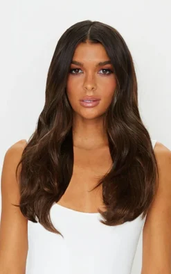 Lullabellz Super Thick 16" 5 Piece Blow Dry Wavy Clip In Hair Extensions Warm Brunette