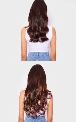 Lullabellz Thick 20` 1 Piece Curly Clip In Hair Extensions Chestnut