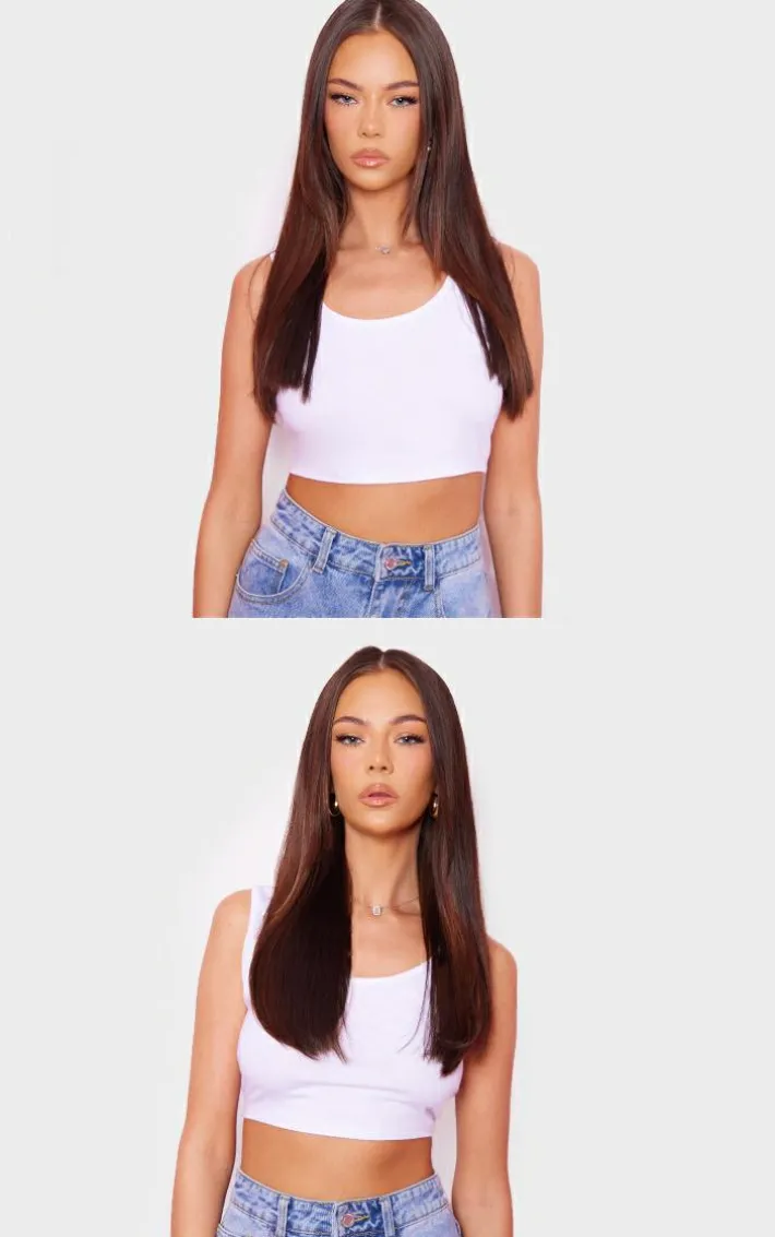 Lullabellz Thick 18` 1 Piece Straight Clip In Hair Extensions Chestnut