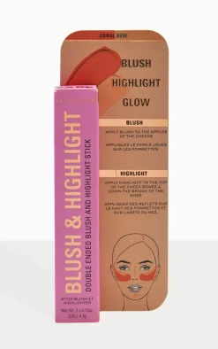 Makeup Revolution Blush & Highlight Stick Coral Dew