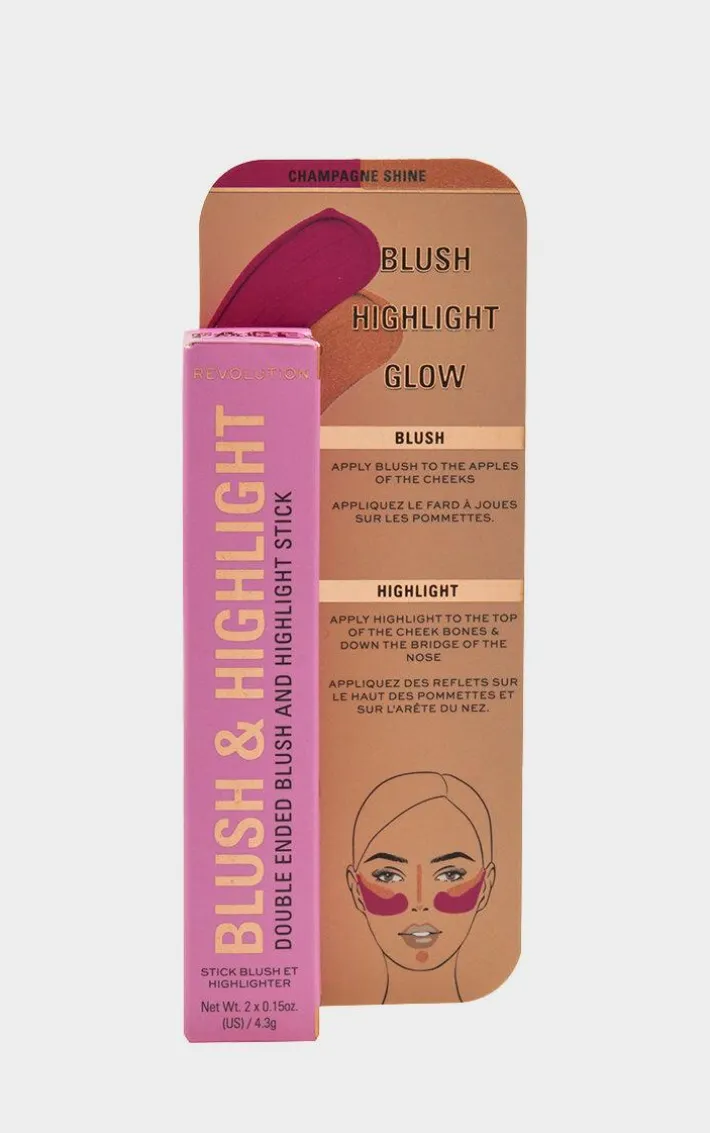 Makeup Revolution Blush & Highlight Stick Golden Shine