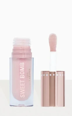 Makeup Revolution Sweet Bomb Lip Gloss Vanilla Ice White Holo