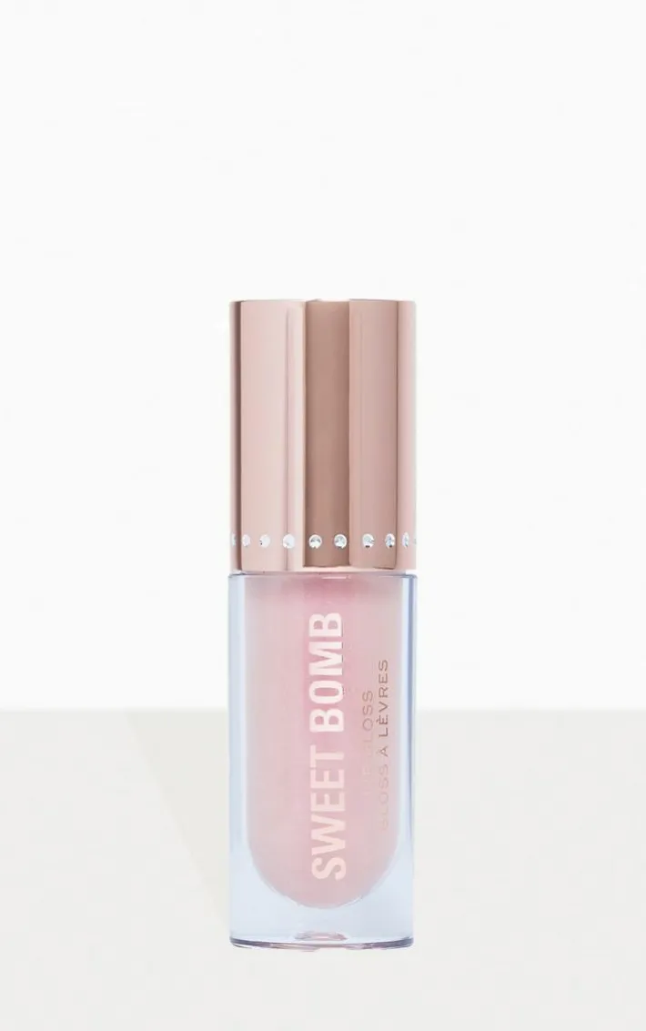 Makeup Revolution Sweet Bomb Lip Gloss Vanilla Ice White Holo