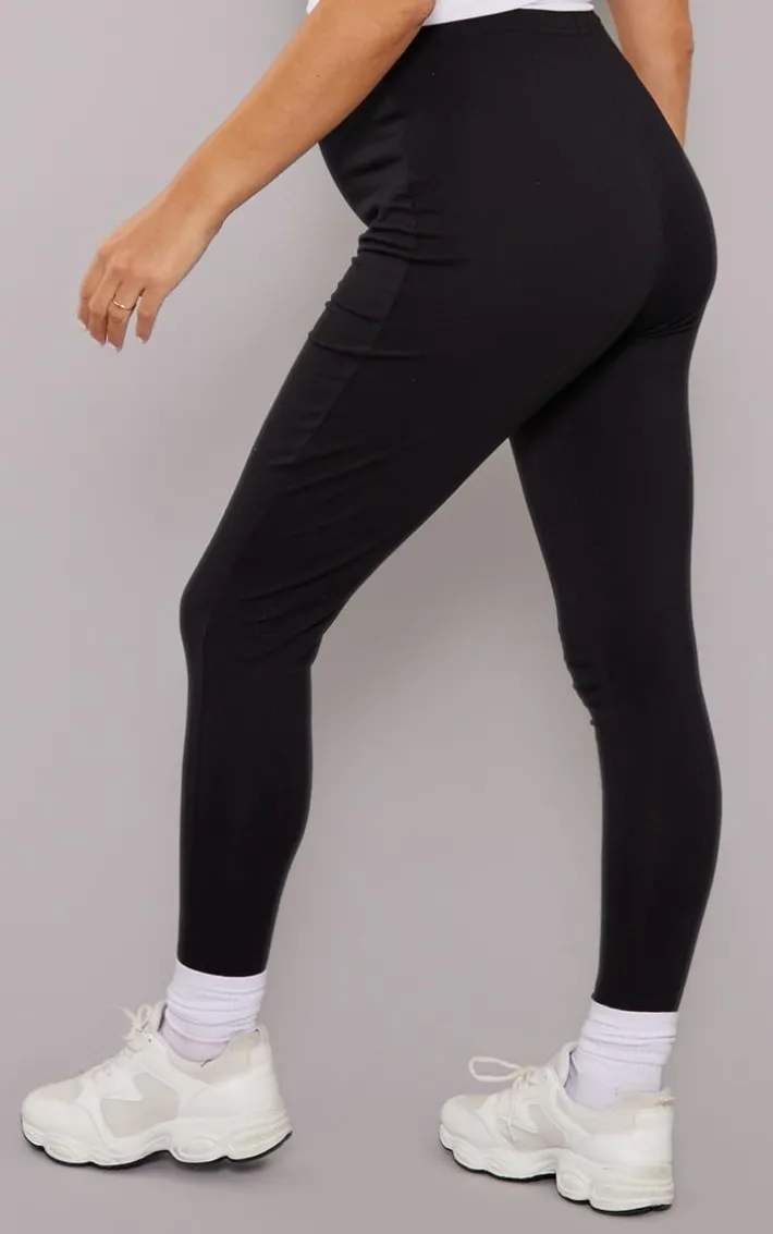 Maternity Basic Black Jersey Leggings