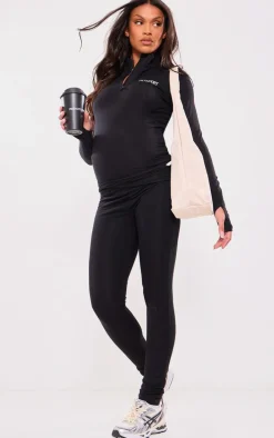 Maternity Black Elasticated Over Bump Leggings