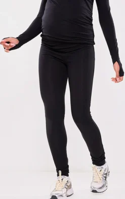 Maternity Black Elasticated Over Bump Leggings
