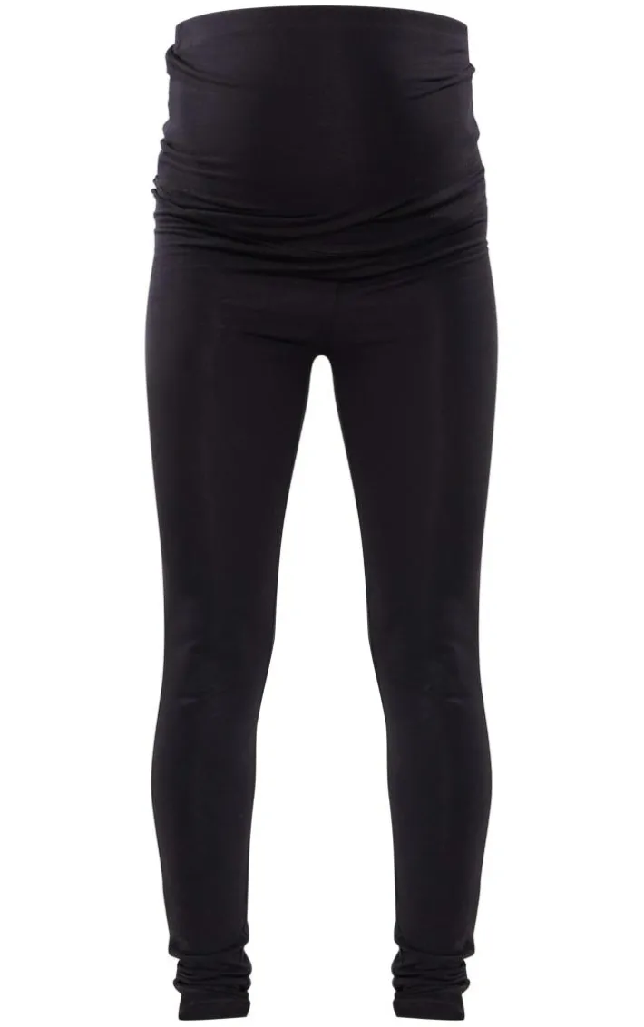 Maternity Black Elasticated Over Bump Leggings
