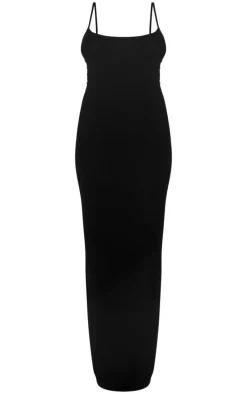 Maternity Black Jersey Strappy Maxi Dress