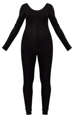 Maternity Black Long Sleeve Slinky Jumpsuit