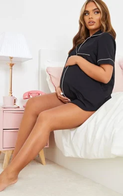 Maternity Black Mama Pajama Shorts