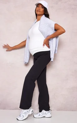 Maternity Black Snatched Sculpt Flared Pants