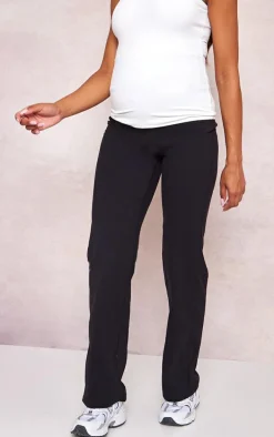 Maternity Black Snatched Sculpt Flared Pants