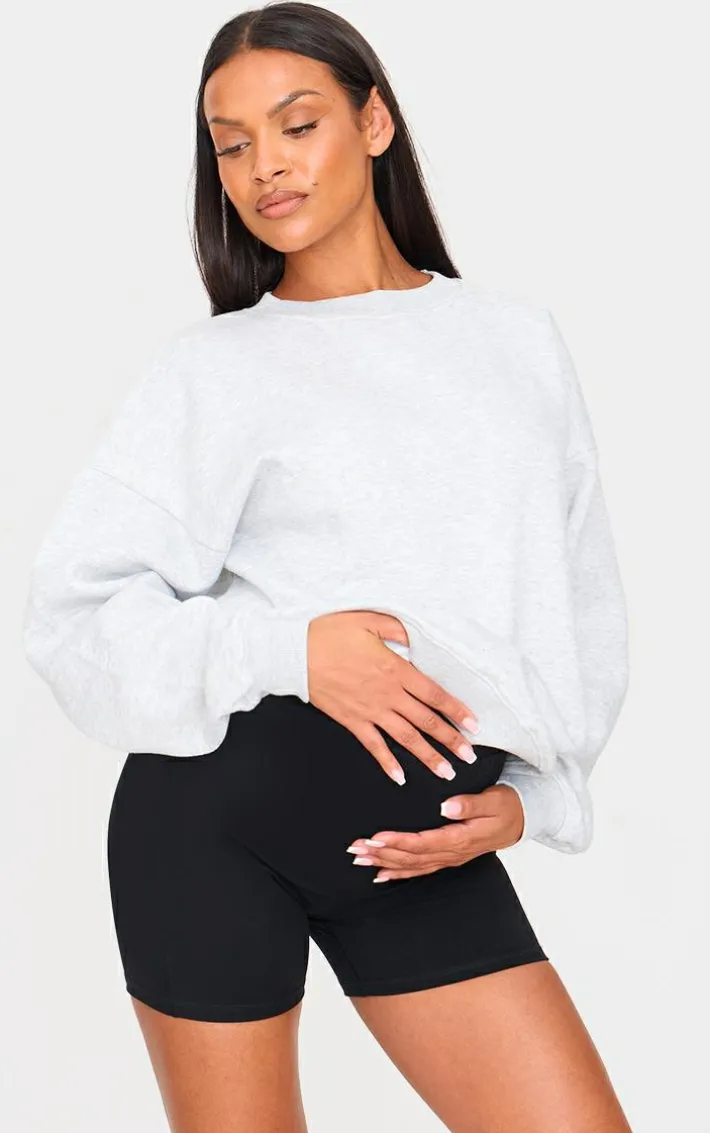 Maternity Black Snatched Sculpt Biker Shorts