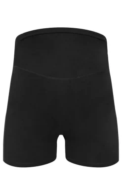 Maternity Black Snatched Sculpt Biker Shorts