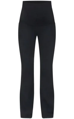 Maternity Black Snatched Sculpt Pocket Flared Leggings