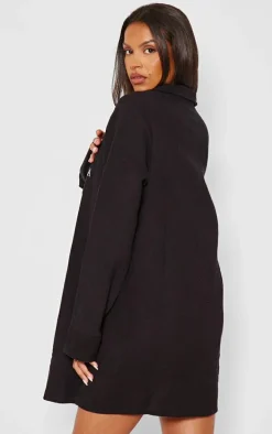 Maternity Black Waffle Mama Embroidered Nightie