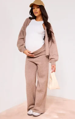 Maternity Brown Knit Cardigan