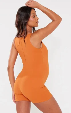 Maternity Burnt Orange Sleeveless Unitard