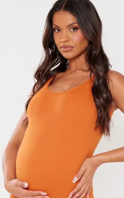 Maternity Burnt Orange Sleeveless Unitard