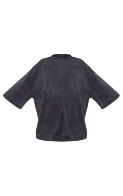 Maternity Charcoal Acid Wash Oversized T-Shirt